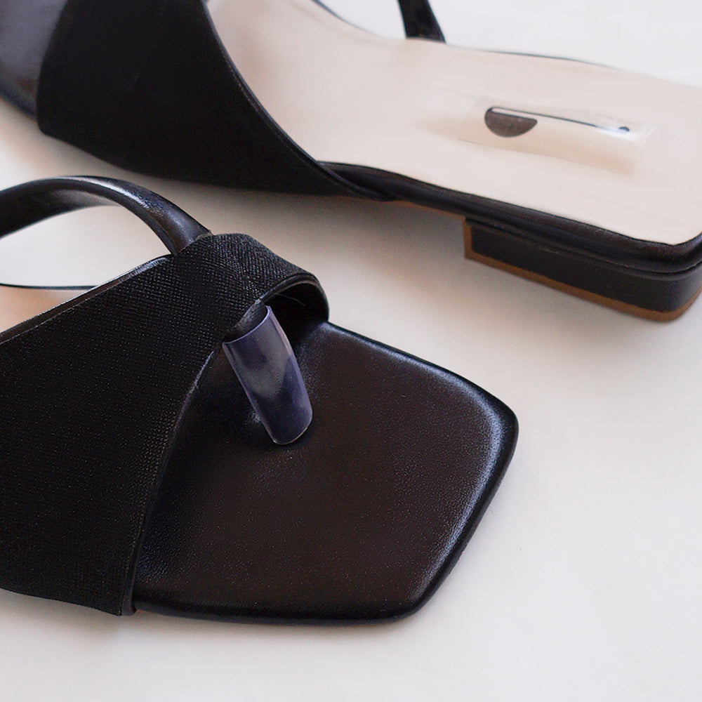 Alloy Steps Silver Black Block Heel – Stylish Party Wear for Women