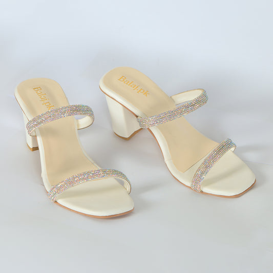 Elegant Women's High Heel Shoes White